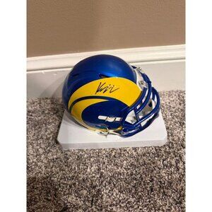 Kyren Williams signed autographed Los Angeles Rams Riddell mini helmet Beckett